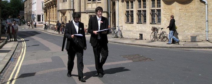 Oxford students in sub fusc