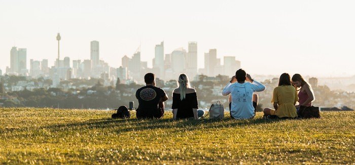 Group of friends in Australia