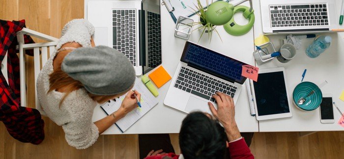 Copywriters working together