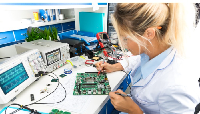 electronic engineer working