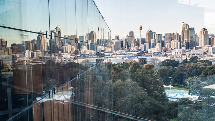 City skyline from New Law School building, Camperdown/Darlington Campus