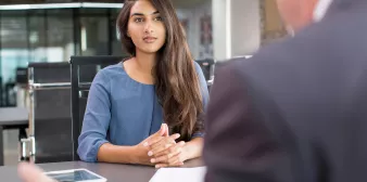 Student attending an admissions interview