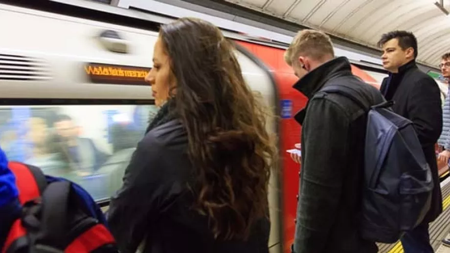 London underground commuters