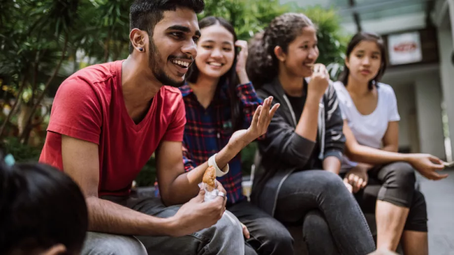 Students in India hanging out