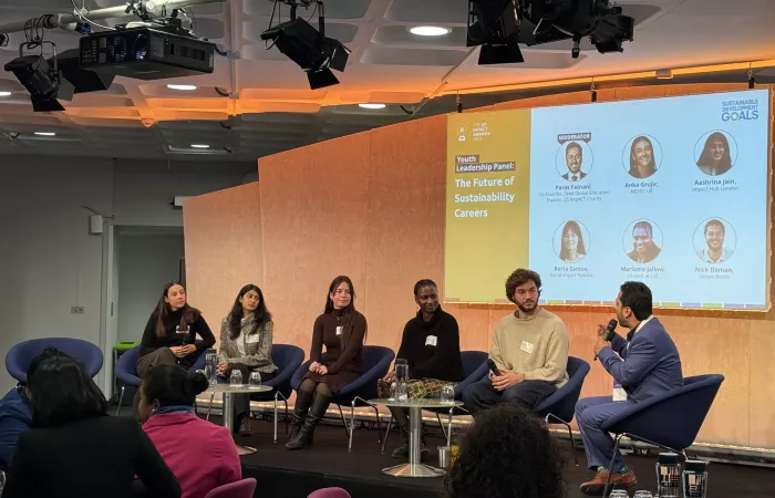Youth leadership panel discussing about the future of sustainability careers in the QS ImpACT Awards 2024
