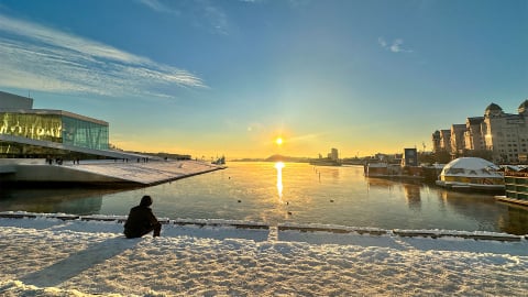Sunset in winter